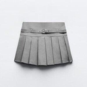 Zara Grey Pleated Mini Skort